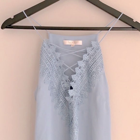 π WAYF Size Small Light Blue/Baby Bird π¦ Dress Lace Neckline π - Picture 1 of 6